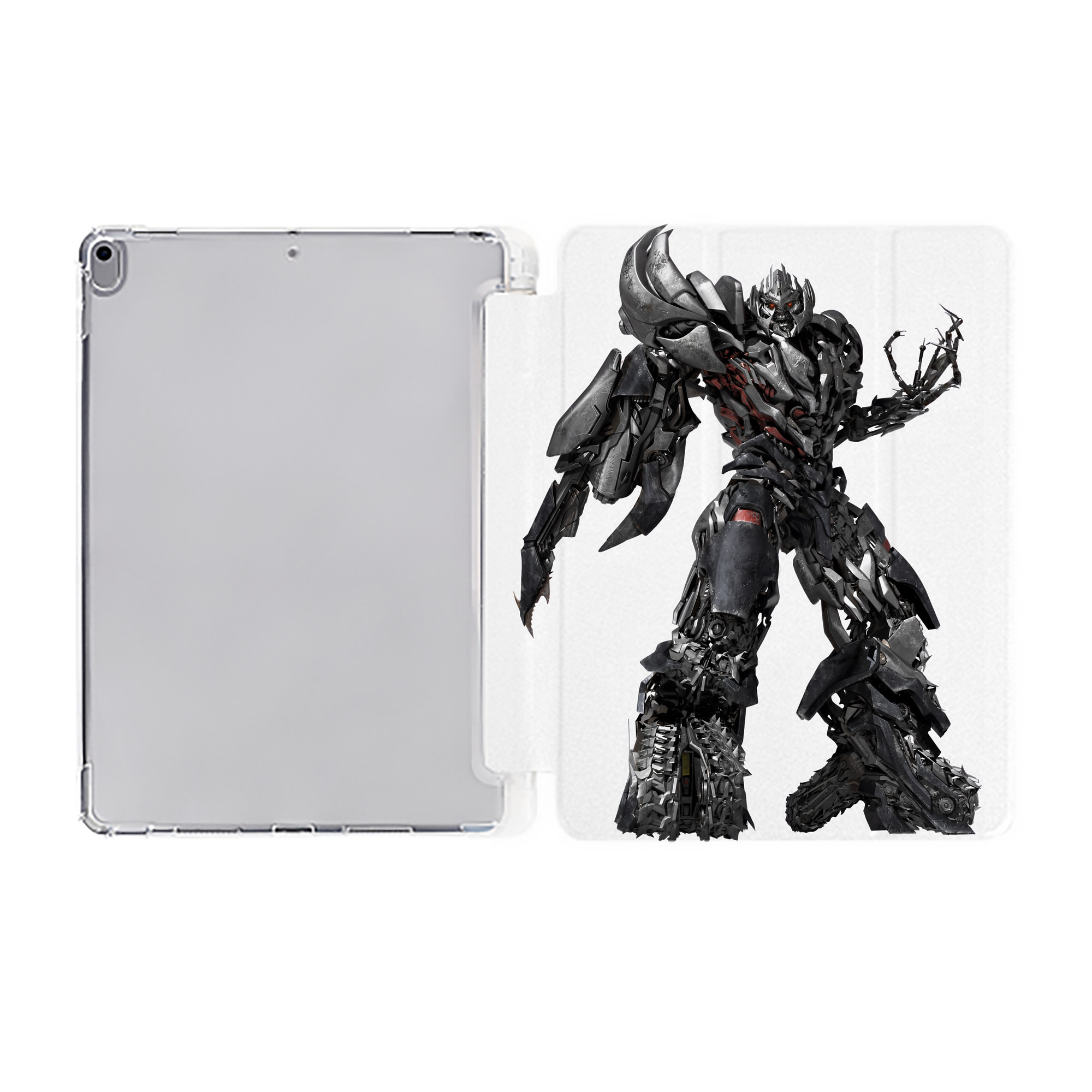 （画像用） Transformers トランスフォーマー IPad ケース ペン収納付き 三つ折りスタンド PUレザー×シリコン 対応機種9.5/10.5/10.9インチ